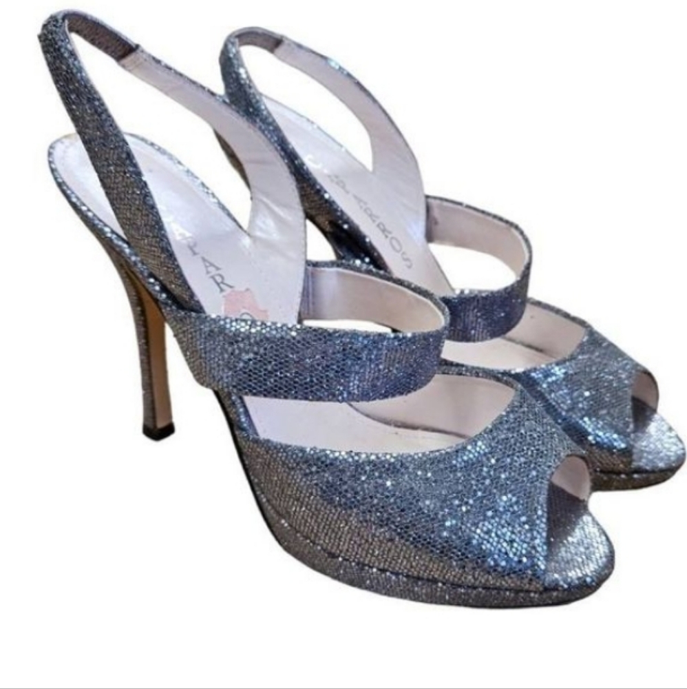 Caparros Silver Strappy Heels size 8